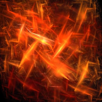 Orange and red static, lightening or electric charged explosion fractal.
