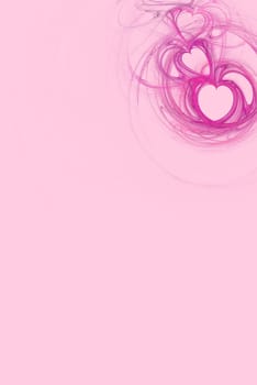 Hot pink heart design on a pastel pink background with copy space for powerpoint, stationary, etc.
