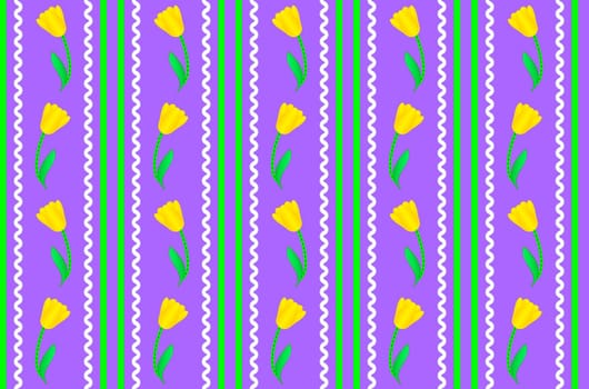 Jpg. Purple Wallpaper with Yellow Flowers and Stripes