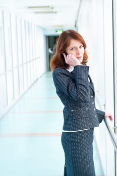 Shot of beautiful business woman in interior