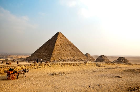 mykerinos pyramid on the giza plateau in cairo