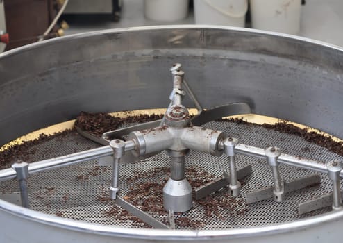 Detail of mixer machine for chocolate production