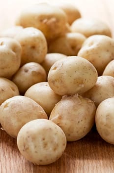 Assorted whole fresh organic mini potatoes vegetables