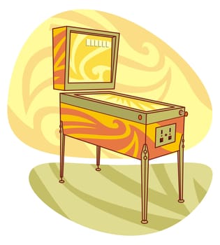 Vector illustration of a pinball machine.