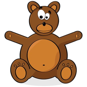Cartoon illustration of a silly looking teddy bear