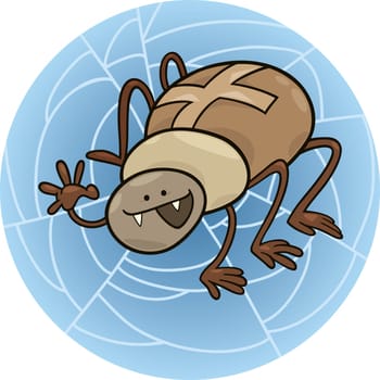 cartoon illustration of funny cross spider
