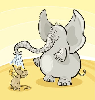 Illustration of Mouse and Elephant