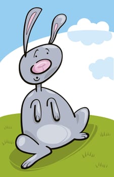 Cartoon illustration of funny rabbit