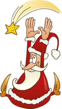 Illustration of santa claus with christmas star
