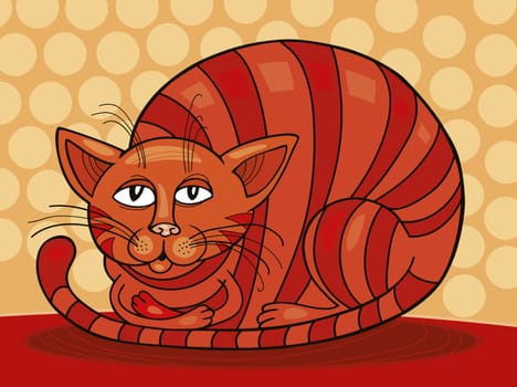 illustration of sleepy Red Cat