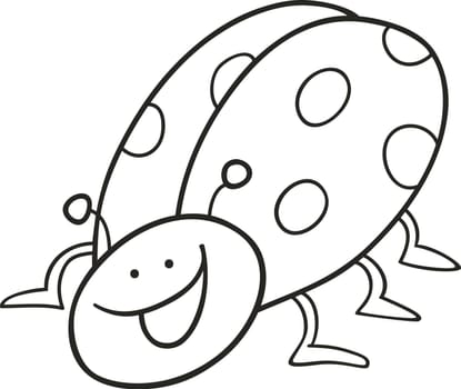 cartoon illustration of funny ladybug for coloring book