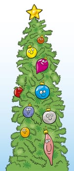 Illustration of funny christmas tree