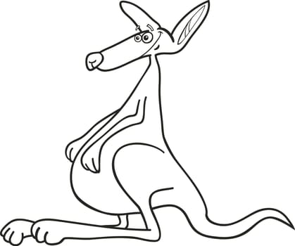 illustration of funny australian kangaroo for coloring book