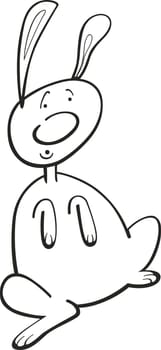 illustration of funny rabbit for coloring book