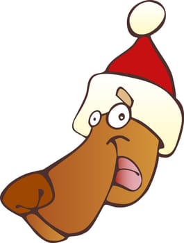 llustration of funny santa claus dog