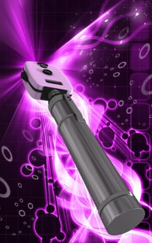 Digital illustration of ophthalmoscope in colour background