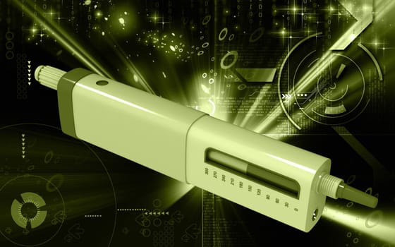 Digital illustration of insulin pen in colour background
