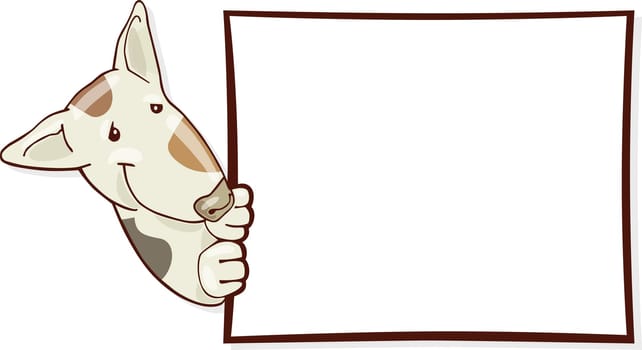 Illustration of Bull-terrier dog and card