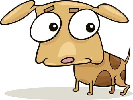 cartoon illustration of cute little doggy