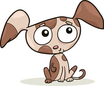 cartoon illustration of cute little puppy