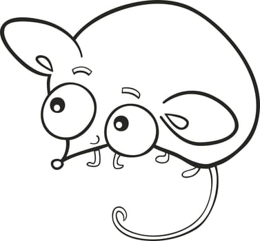 cartoon illustration of cute little mouse for coloring book