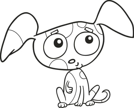 cartoon illustration of cute little puppy for coloring book