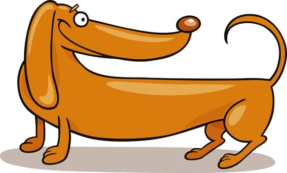 Cartoon illustration of purebred Dachshund Dog