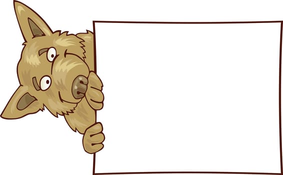 Illustration of german shepherd dog with card