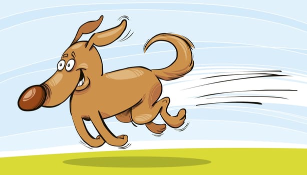 Illustration of Funny running Dog