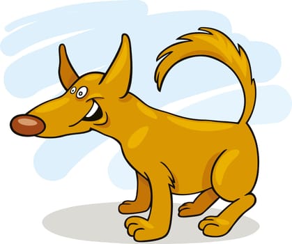 Cartoon illustration of Funny Yellow Dog