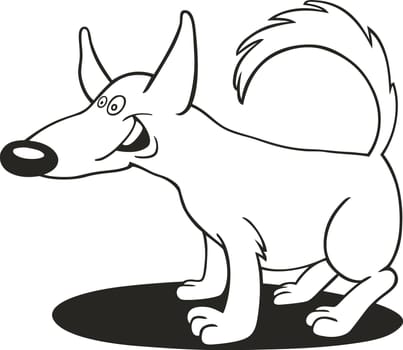 illustration of Funny Dog for coloring book