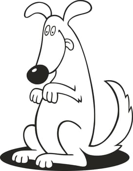 illustration of standing dog for coloring book
