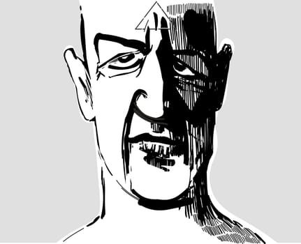 llustration of Egyptian priest portrait