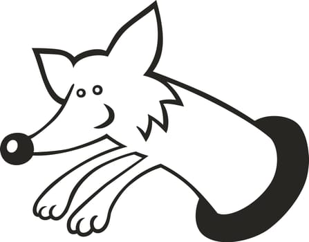 illustration of Fox in burrow for coloring book