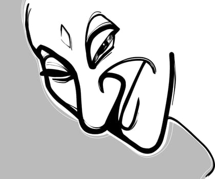 Illustration of Friendly Alien face