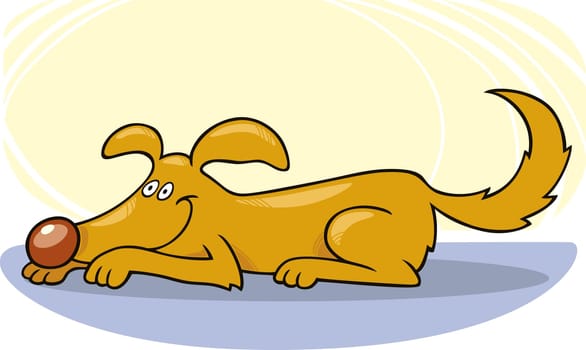 Illustration of dog doing down trick