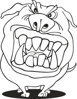 illustration of mad dog for coloring book