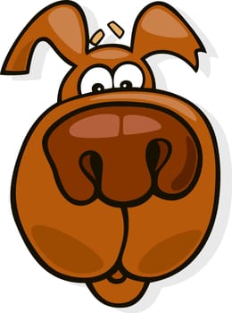 Cartoon illustration of sniffing dog