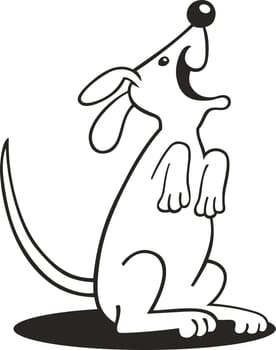 illustration of Happy barking dog for coloring book