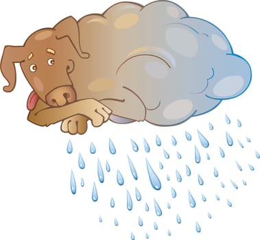 Cartoon illustration of Rainy Dog