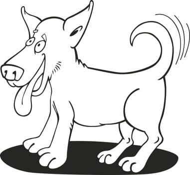 illustration of Happy Puppy for coloring book