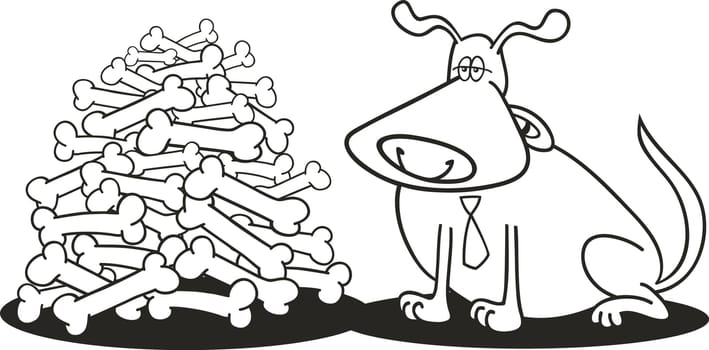 illustration of Wealthy dog for coloring book