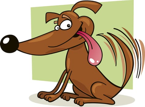 Illustration of dog wagging his tail