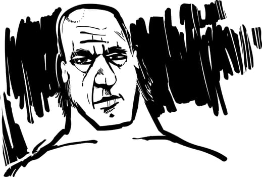 Drawing illustration of ancient warrior