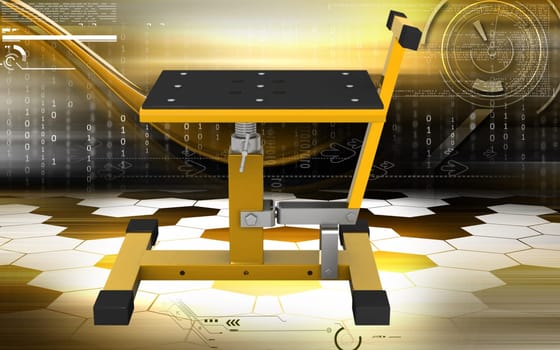 Digital illustration of Bike lift in colour background
