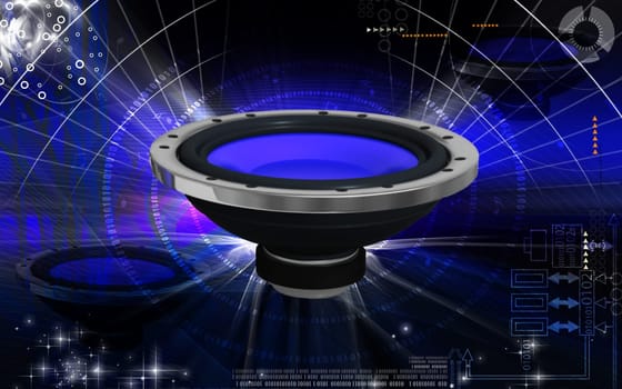 Digital illustration of car stereo in colour background