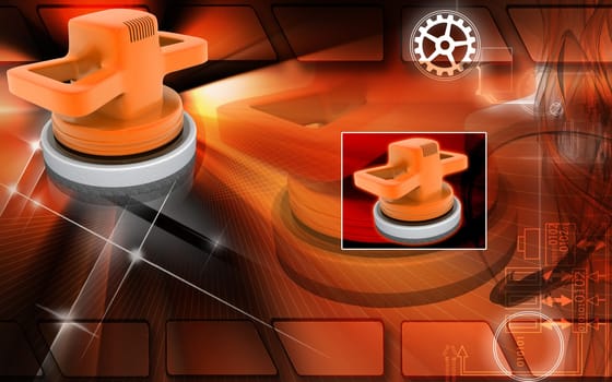 Digital illustration of Car polisher in colour background