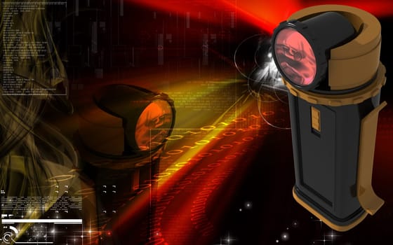Digital illustration of light in colour background