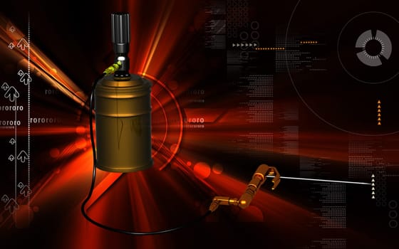 Digital illustration of air grease pump in colour background