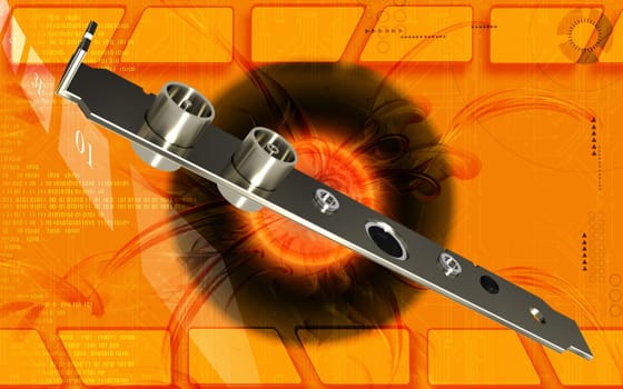 Digital illustration of video capture card in colour background